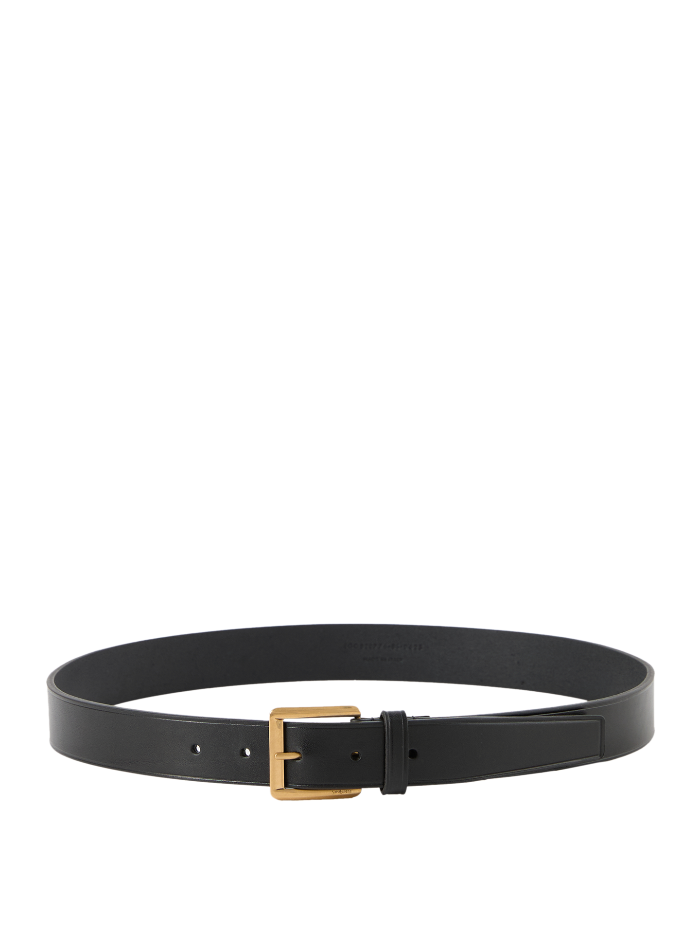 Ledergürtel mit Logo-Gravur Schwarz