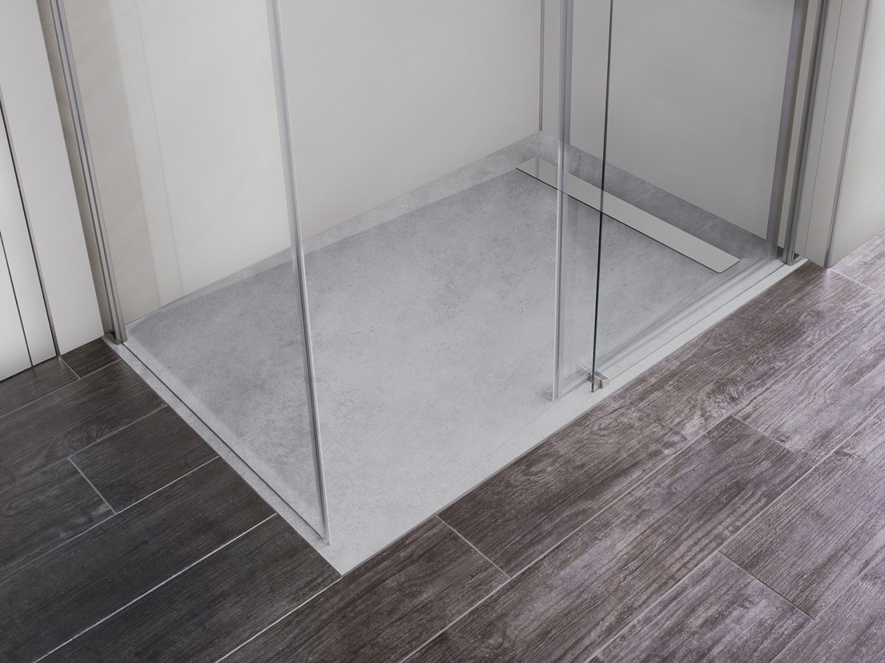 HSK Duschbodenelement mit Renodeco-Oberfläche und integrierter Ablaufrinne, 90 x 160 x 4,5 cm, Natur 5195160-603