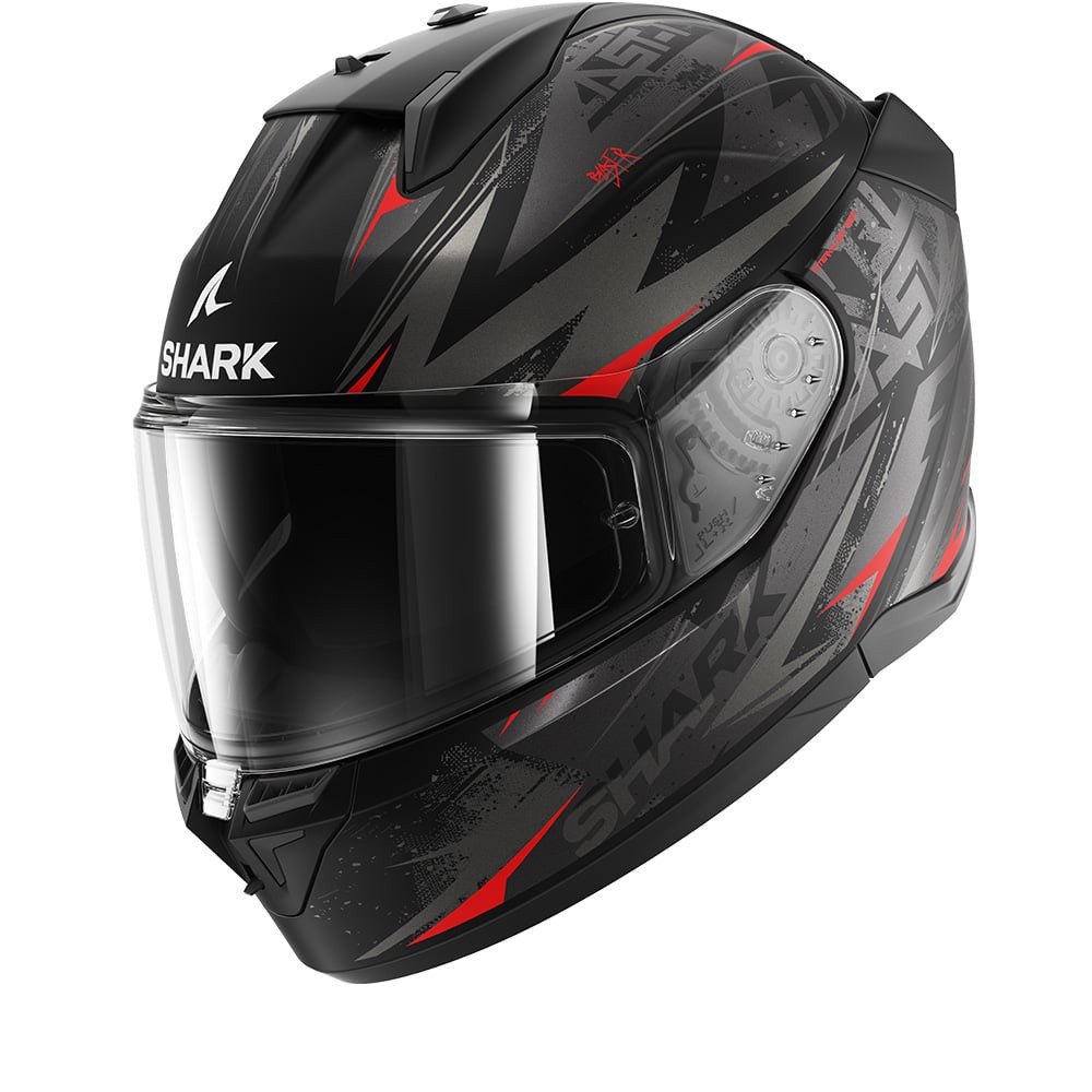 Shark D-SKWAL 3 Blast-R Matt Schwarz Anthrazit Rot KAR Integralhelm Größe XS