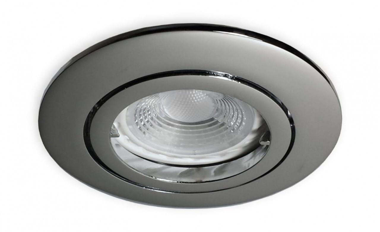 LED Einbaustrahler chrom gl�nzend f�r 68 mm Lochbohrung 12 V - 3 W neutralweiss