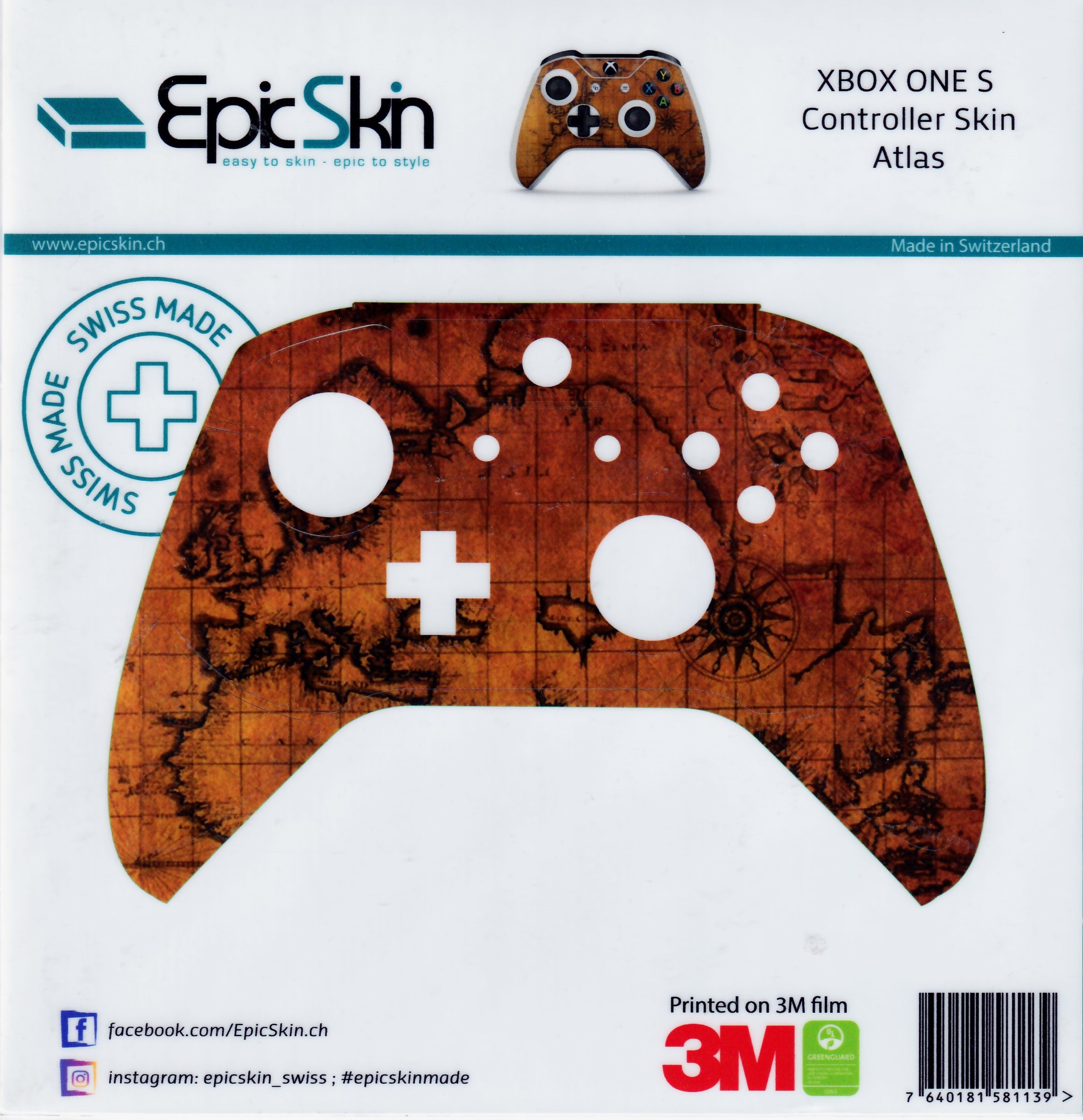 XBOX ONE S Controller Skin - Design Aufkleber Atlas