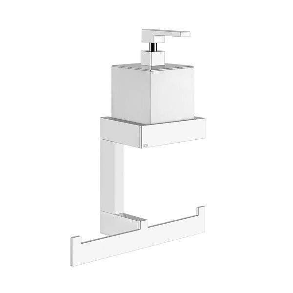 Gessi Rettangolo Accessoires Kombination mit Seifenspender weiss und Handtuchhalter, Wandmontage, 20879031