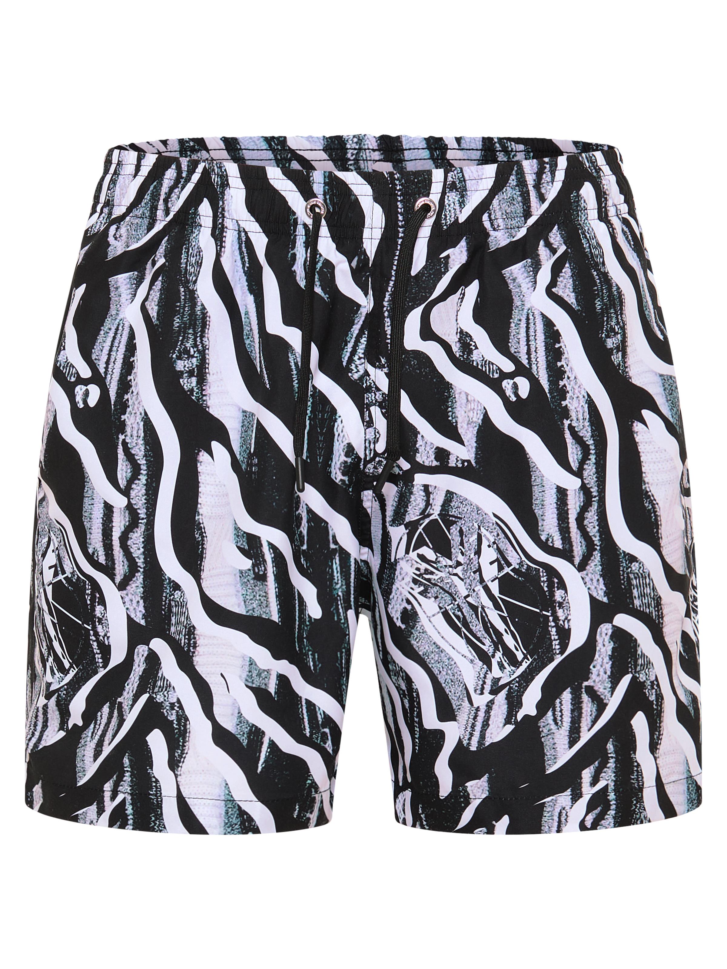 Badeshort mit Tierdruck Strickmuster