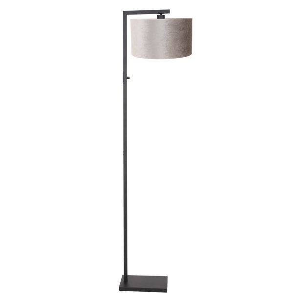 Steinhauer Stang Stehleuchte schwarz Schirm Velours silber