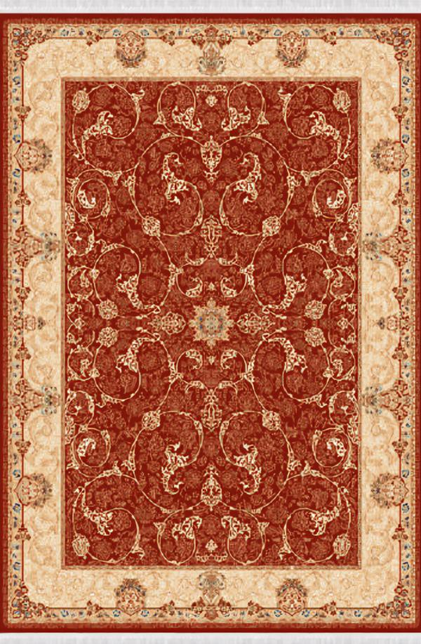 Orientalisch Teppich Klassisch Kunstteppich Kurzflor Bordüre Rot Beige