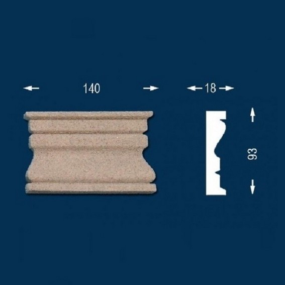 Wiesemann | Schlussstein "Offenberg" | Zierelement | 18 x 93 x 140 mm | Fassade | Beschichtet