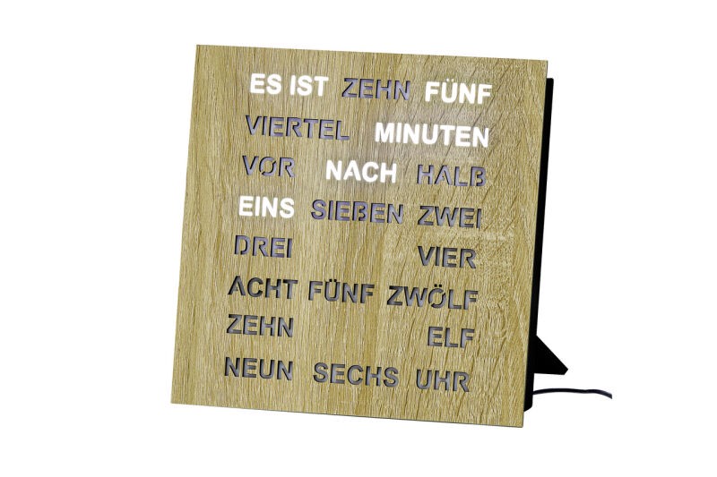 Intertime Wort-Uhr Word 20 holz