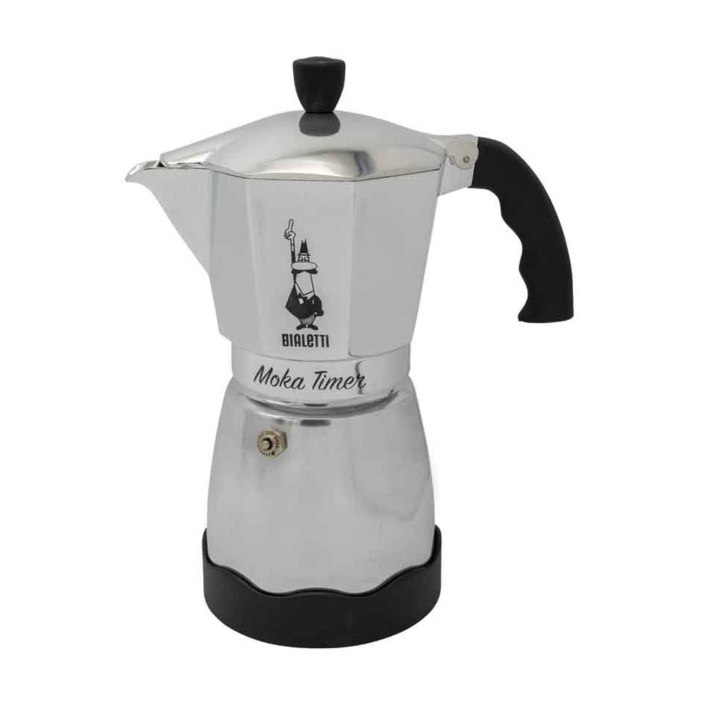 Bialetti Moka Elektrisch Timer Espressokocher 6 Tassen silber/schwarz