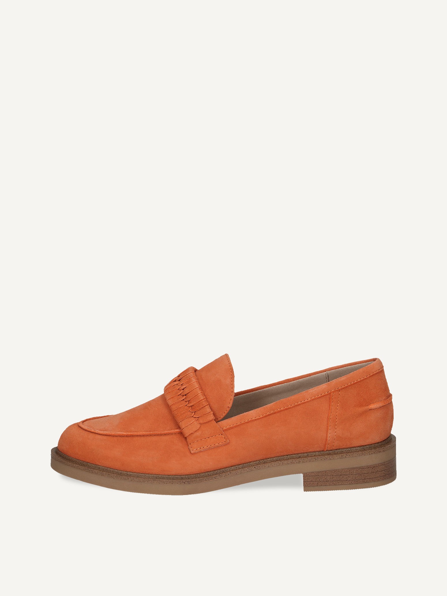 CAPRICE Slipper, orange, aus Leder mit Blockabsatz, Gr. 38.5