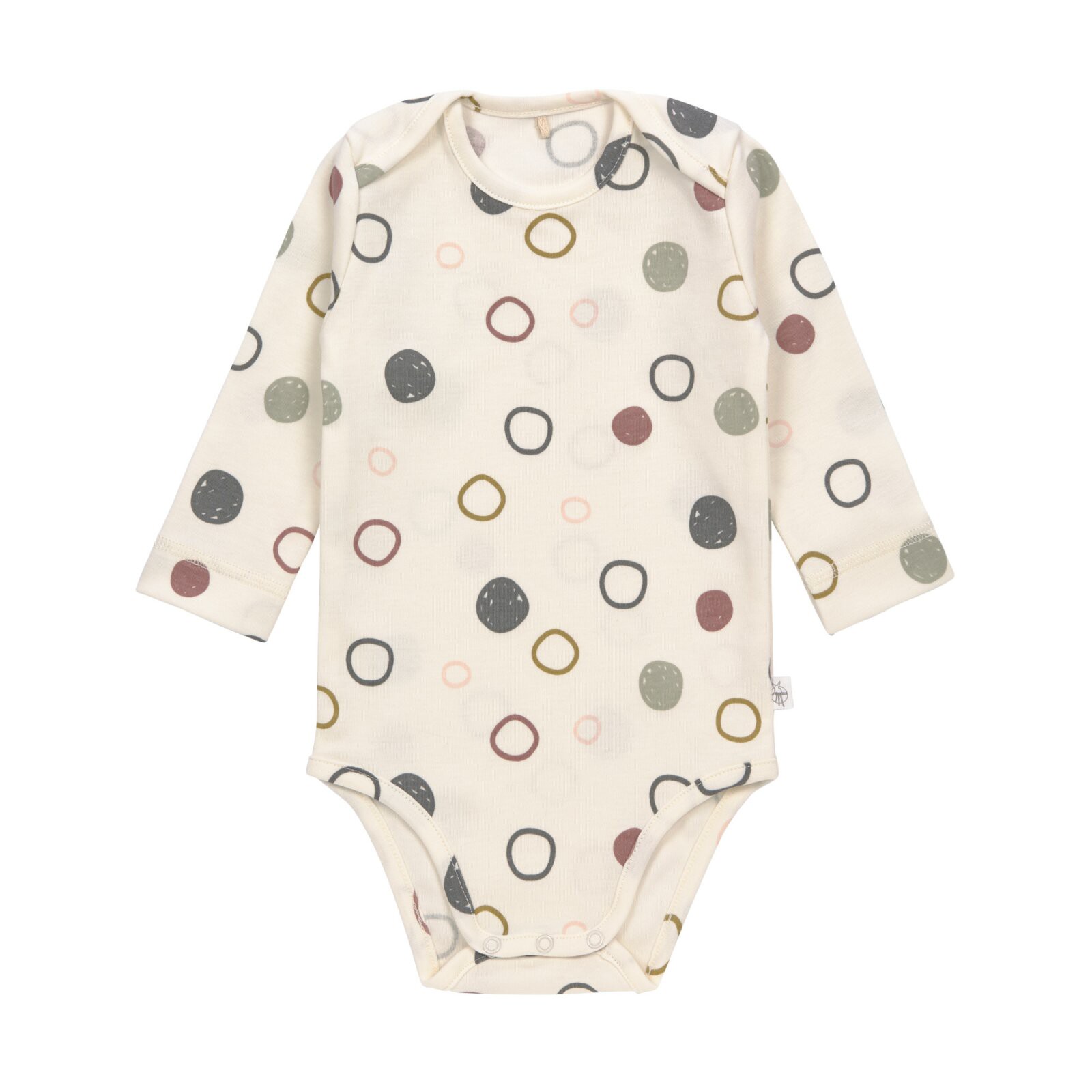 Lässig - Baby Body Langarm GOTS - Cozy Colors, Circles Offwhite Gr. 86/92 (A)