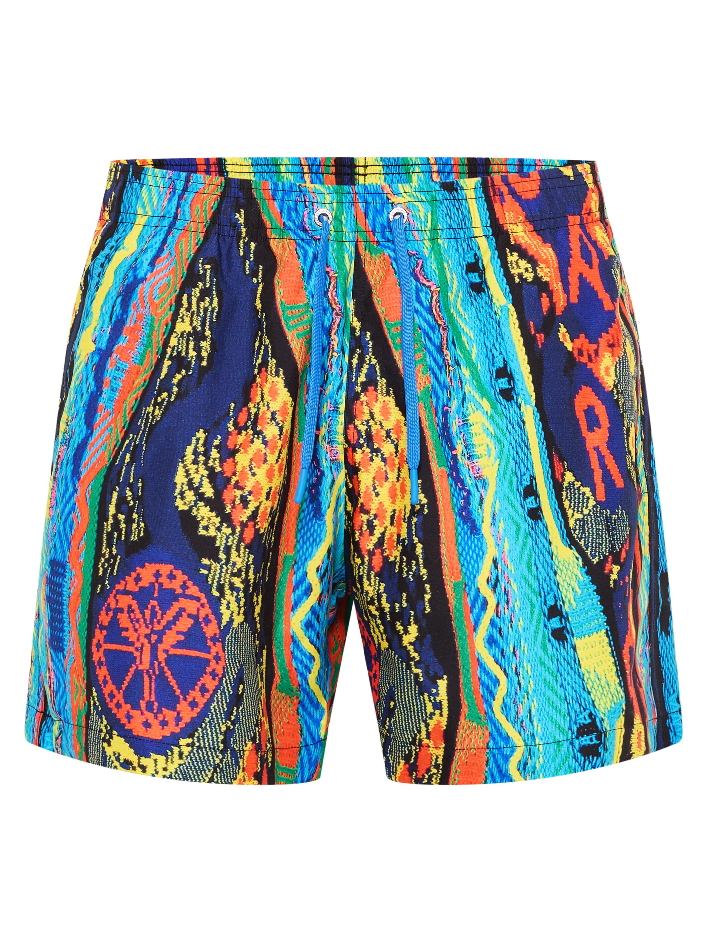 Badeshort mit Strickdruck