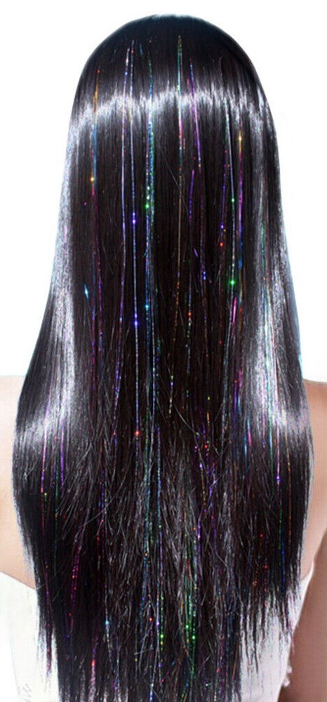 Lametta Haarsträhne mehrfarbig 1,2m