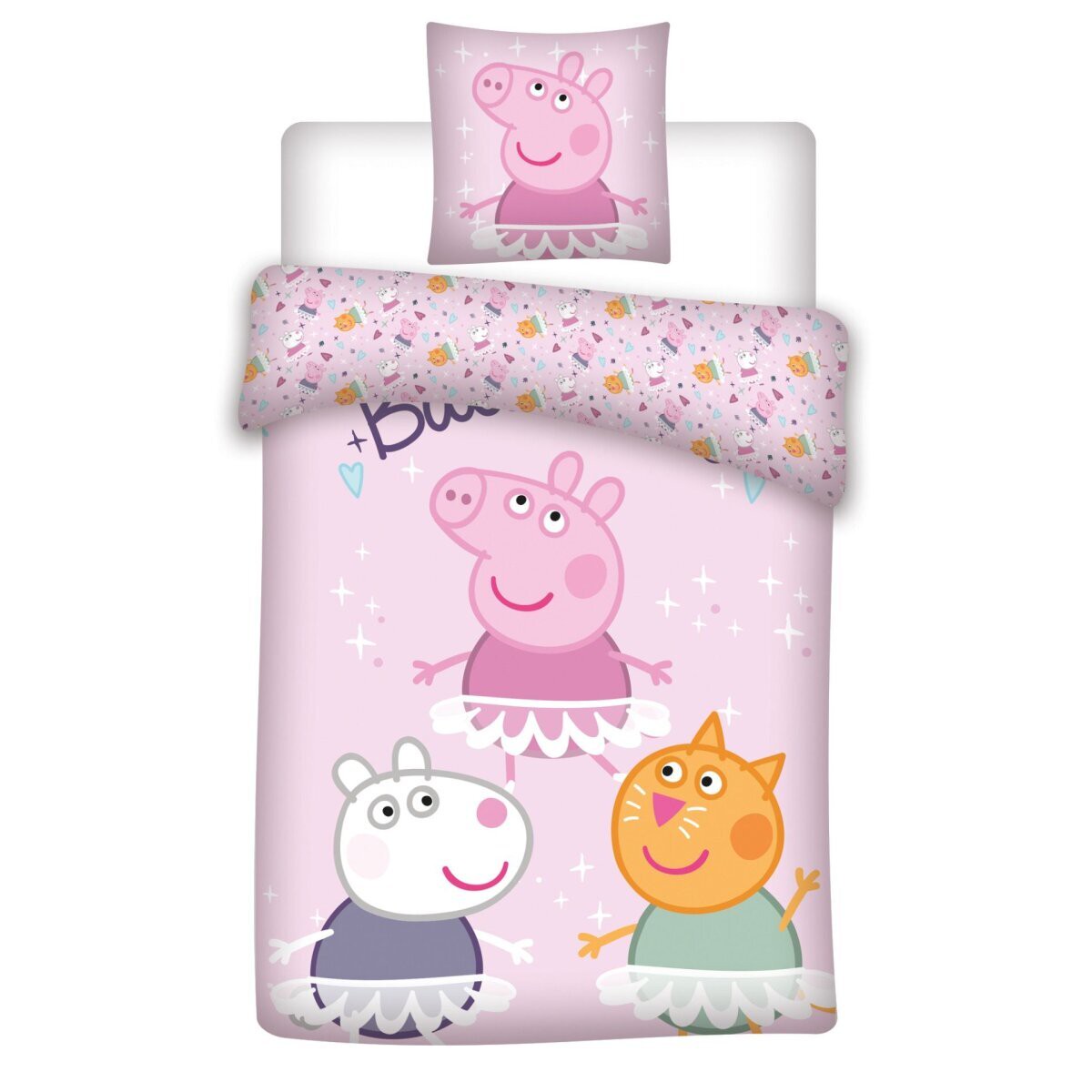 Peppa Pig Bettwäsche Set Bettbezug 140x200cm 65x65cm