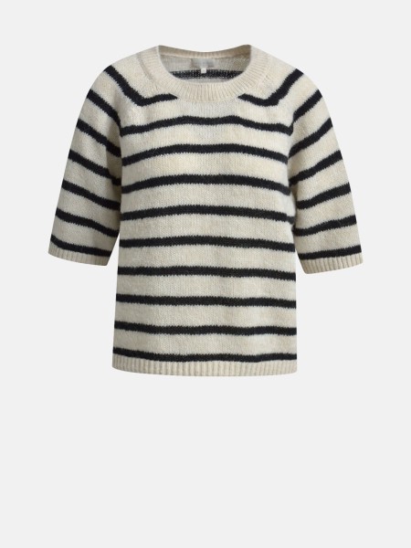 MILANO ITALY Damen Kurzarmpullover, schwarz