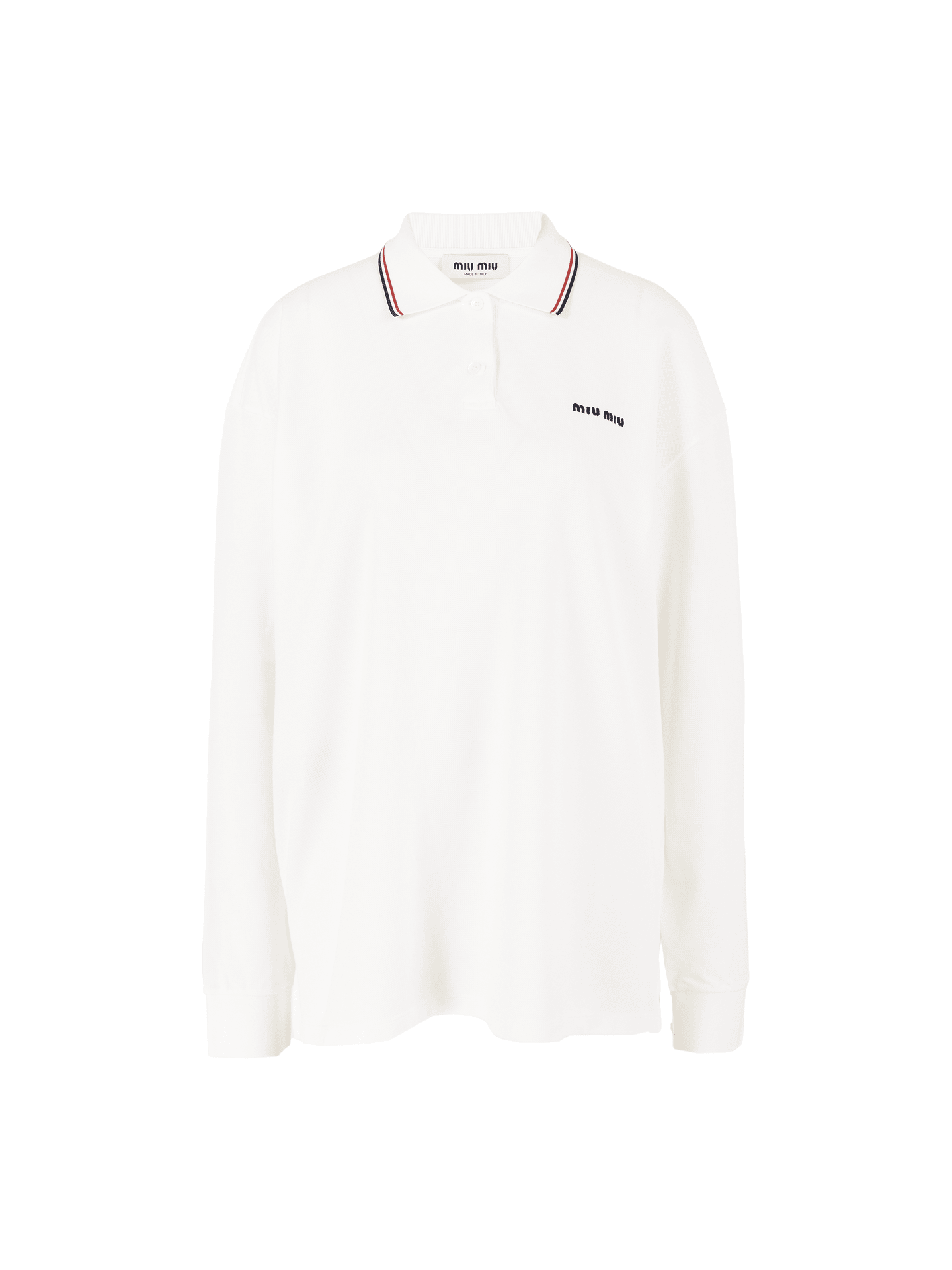 Langärmliges Poloshirt Weiß