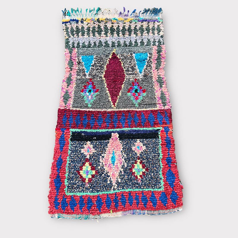 Marokkanischer Boucherouite-Teppich - ROM 97x180