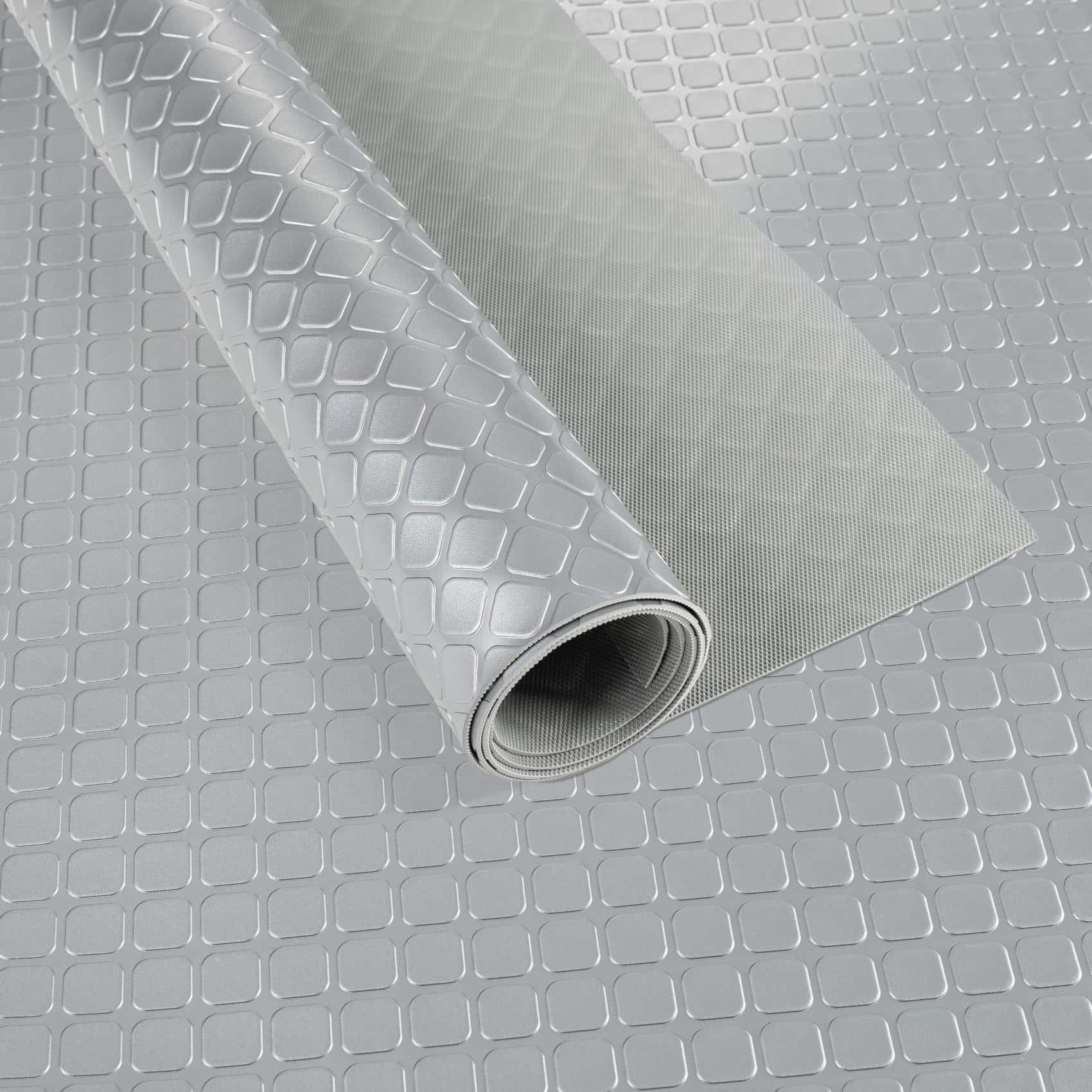 PVC Bodenbelag Dionis 1,5mm Karo Silber 100x80cm