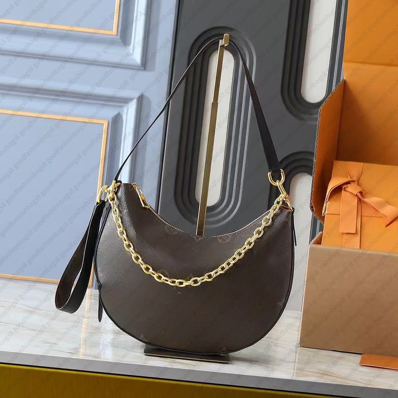 Designer Loop Hobo Bag Women Fashion Shoulder Bags Cosmetic Underarm Half Moon Baguette Handbag Crossbody Tasche Metal Chain Collection M81098 To