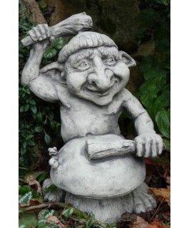 Gartenfigur Musiker-Troll 
