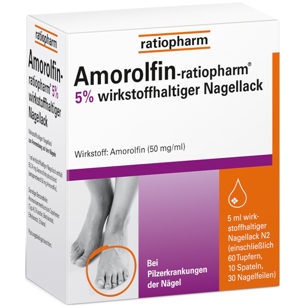 Amorolfin-ratiopharm 5 % bei Nagelpilz 5 ml Wirkstoffhaltiger Nagellack