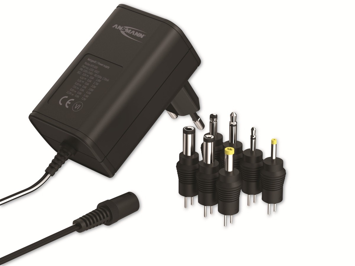 ANSMANN Universal-Netzteil APS 600, 7,2W, Ladestrom max. 0,6A, 3-12V-