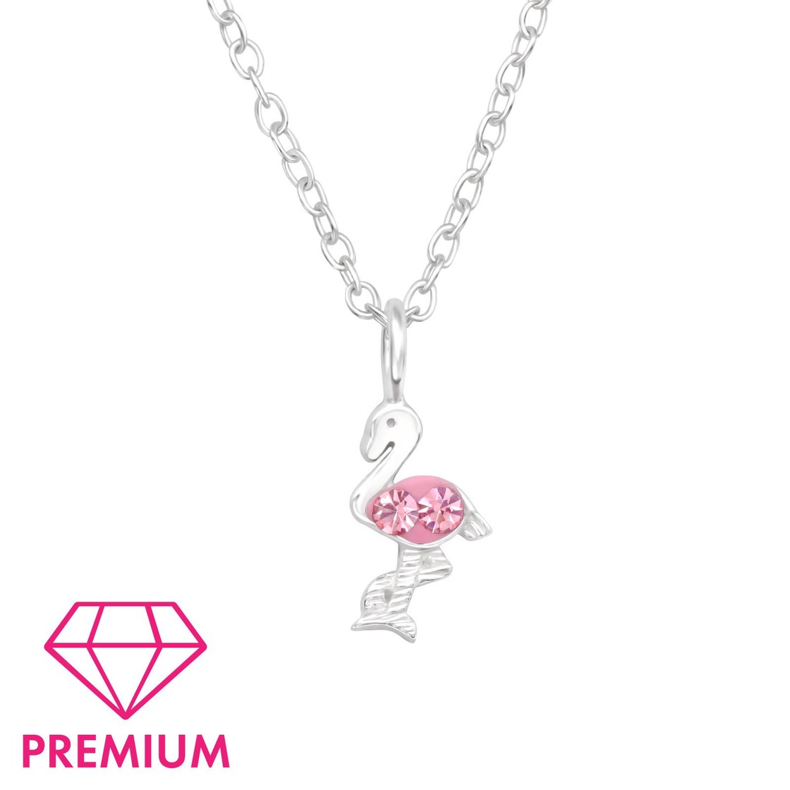 Flamingo Kinder Premium Halskette 925 Silber