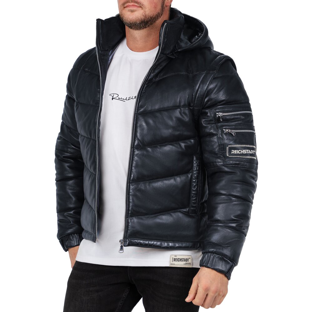 Reichstadt Regular Fit Jacke Herren Echtleder 22RS032LUX Navy XS