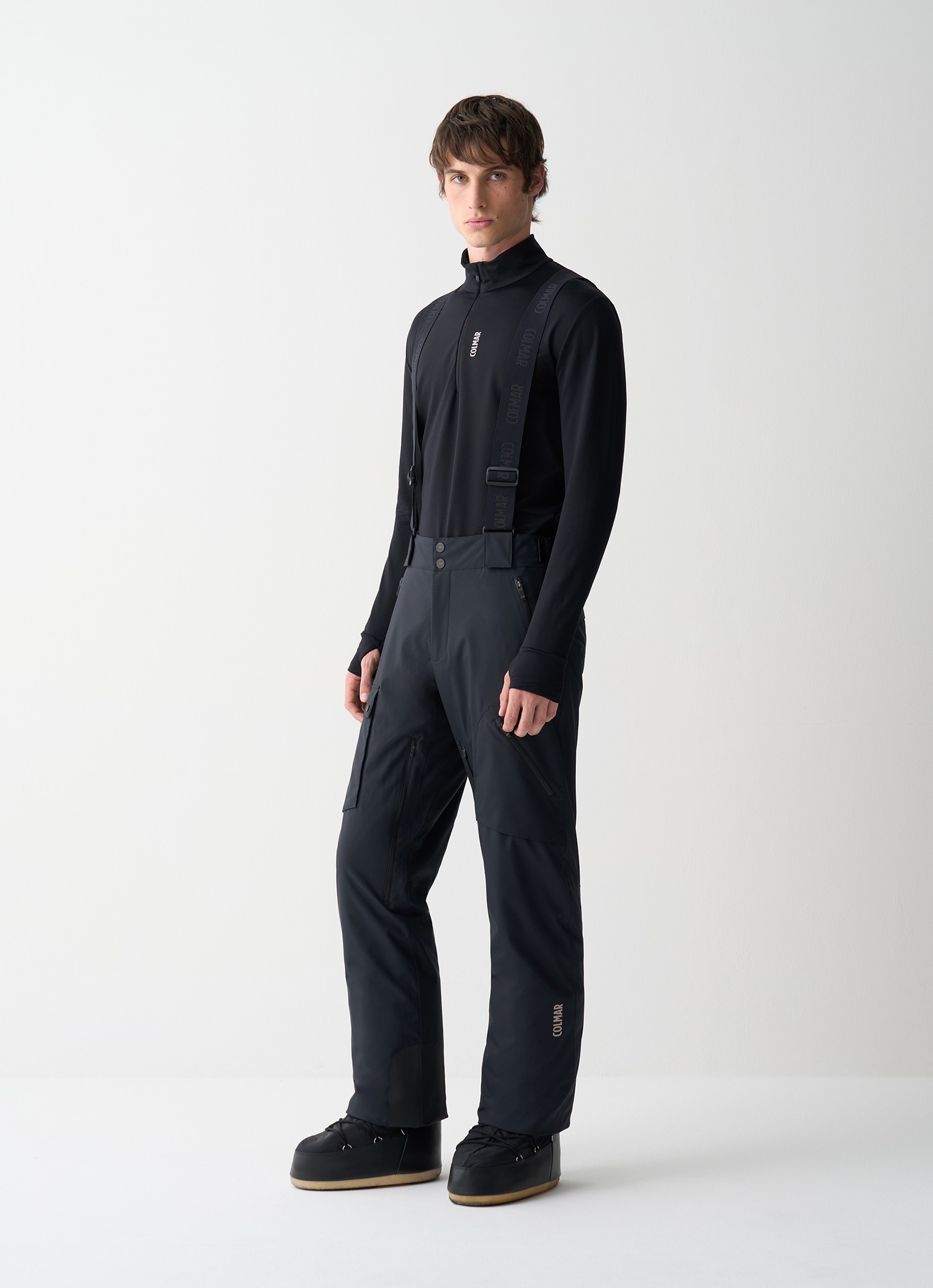 Colmar, Wattierte Ski-cargohose Mit Trägern, Farbe: Schwarz, Größe: 50