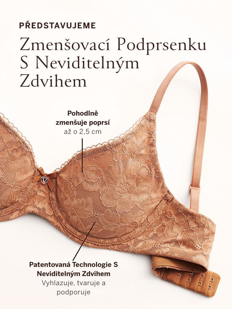 Body by Victoria Neviditelná zmenšující krajková podprsenka s push-up efektem