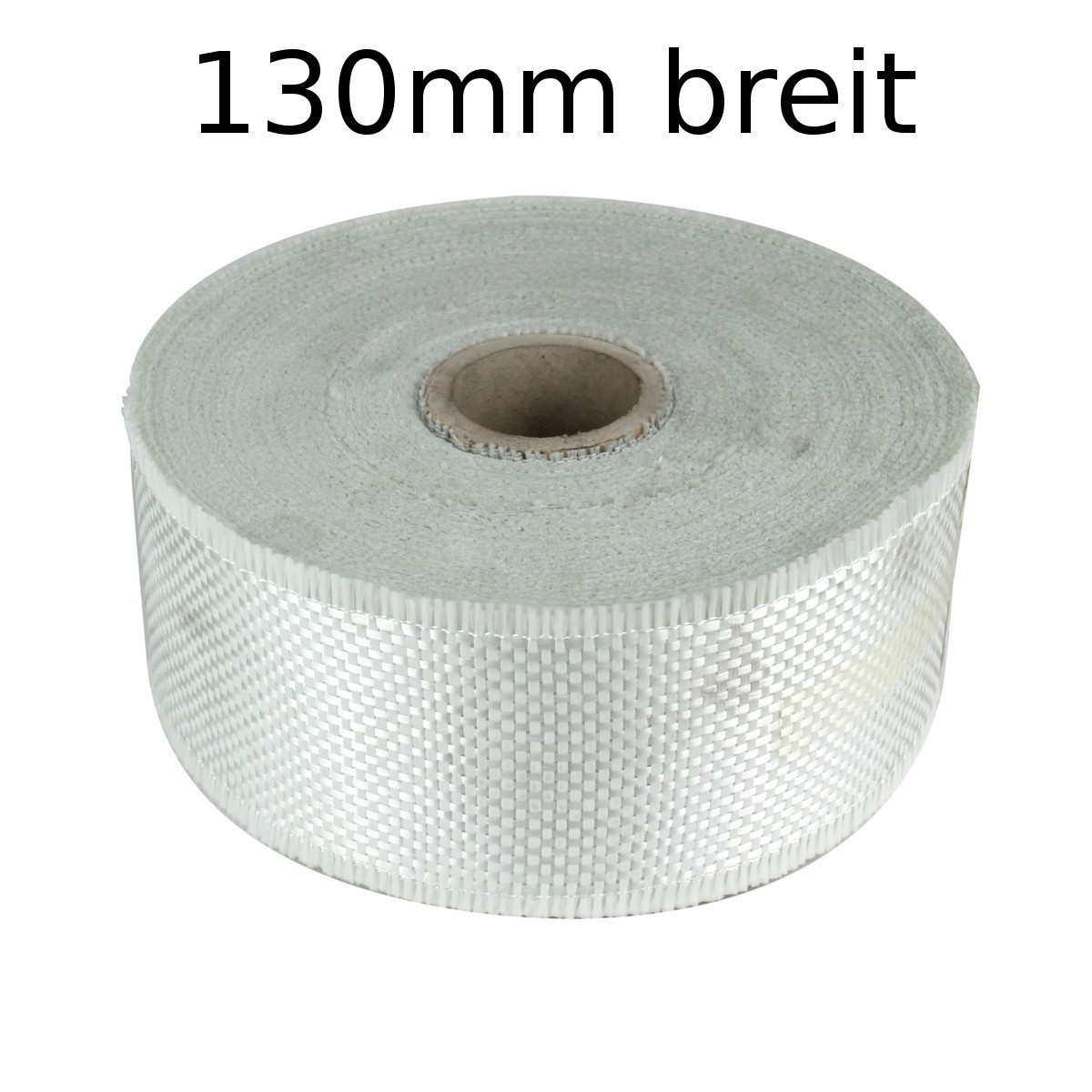 Glasfaser Gewebeband 130mm breit 10-120m für Auspuff Hitzeschutz Kamin Ofenrohr