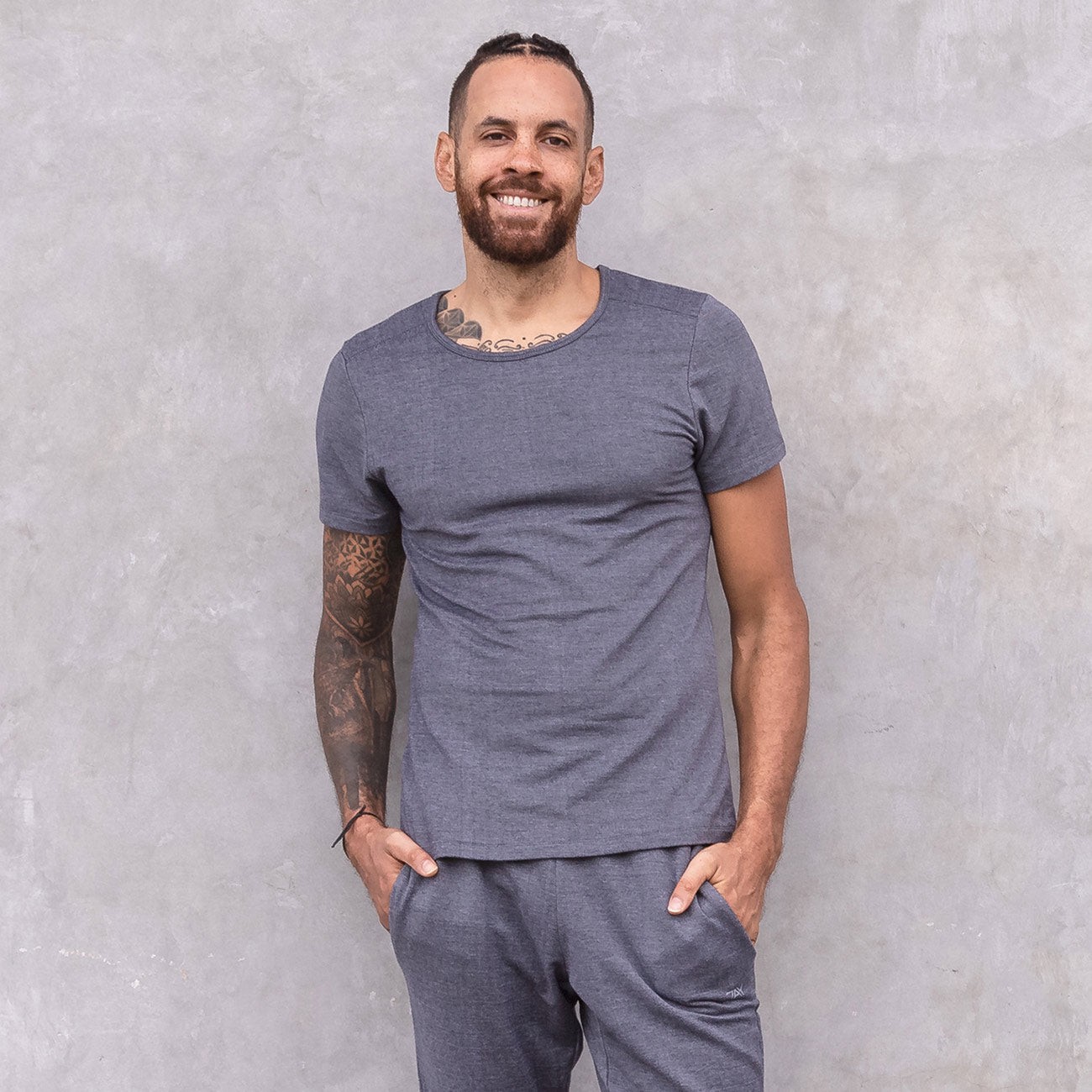 Jaya Organics T-Shirt Rocky - Denim Jacquard S