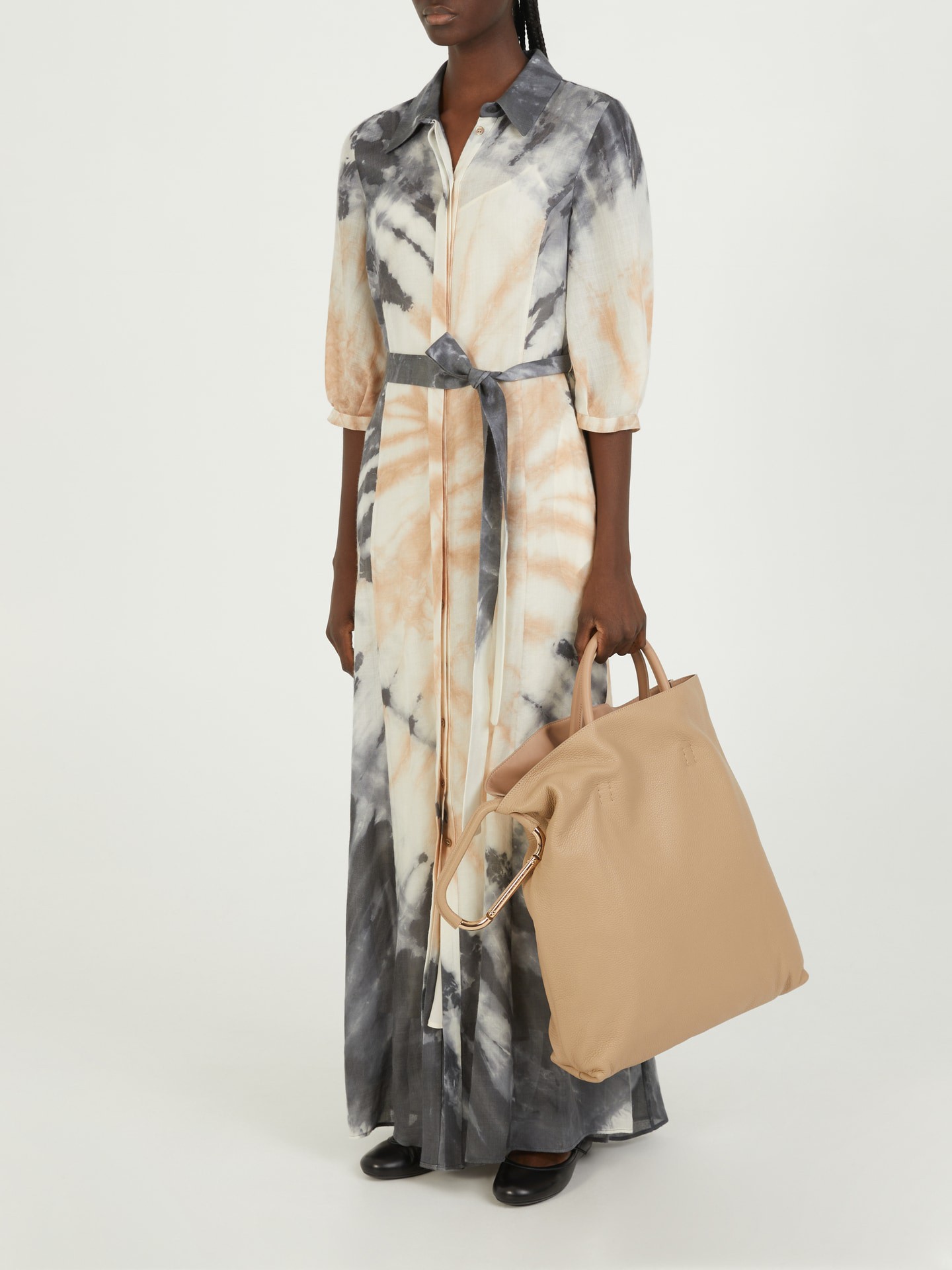 Zweiteiliges Cashmere-Seiden-Kleid 'Daisy' Braun