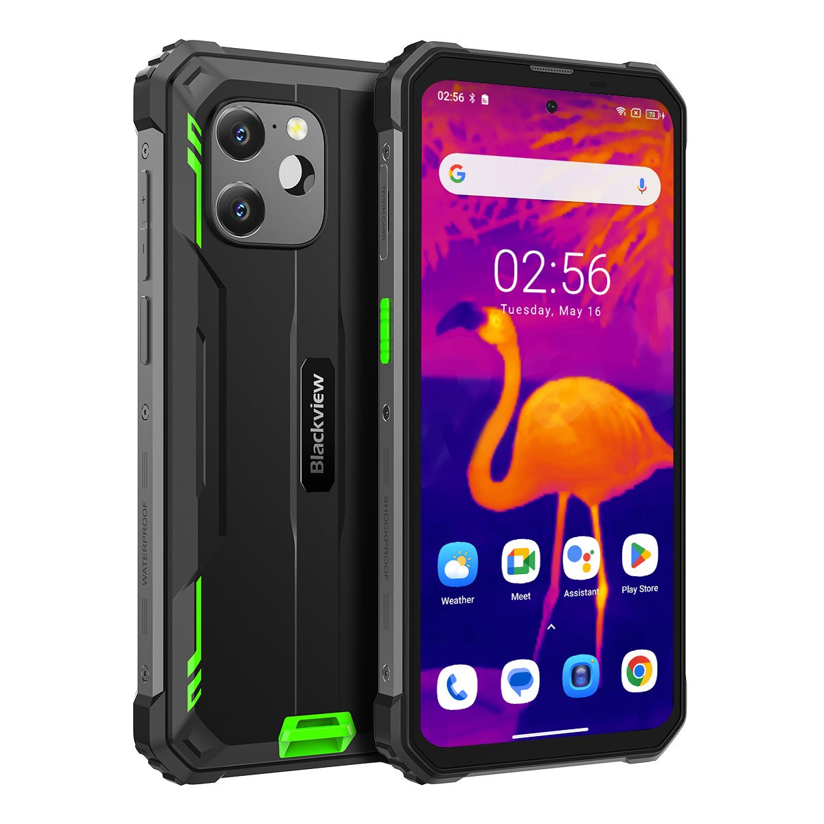 Blackview BV8900 - Caméra Thermique ® FLIR Smartphone Antichoc  - Nouveauté 2023 - Écran  6.5 '',Mémoire de 256Go, 8Go de RAM,Mediatek Helio P90, octa-core, Enorme batterie de 10000mAh,Photo 50 Mpx, Android 13, Vert