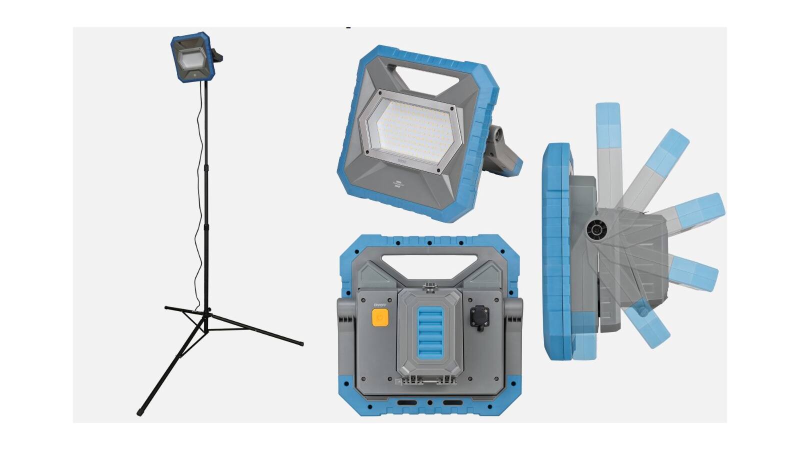 Brennenstuhl Licht-Stativ-Set Professional LED Hybrid Baustrahler BS 8050 MH + Bau Teleskop Stativ ST 301