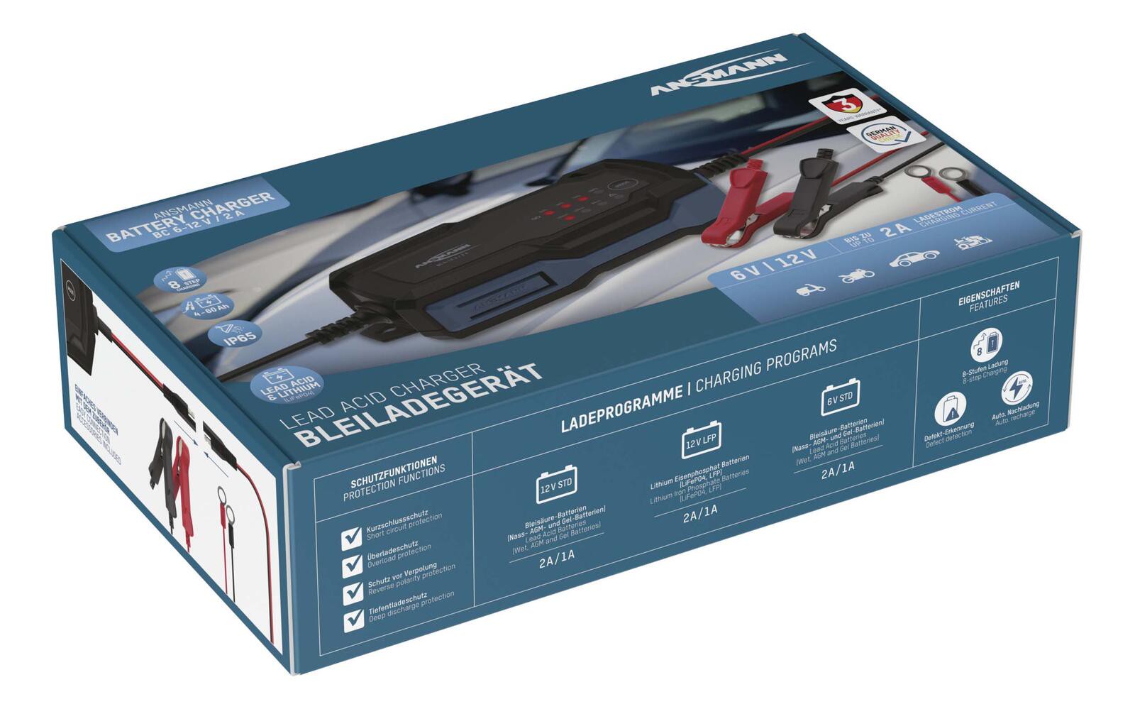 ANSMANN Autobatterie-Ladegerät BC 6-12V, 2A