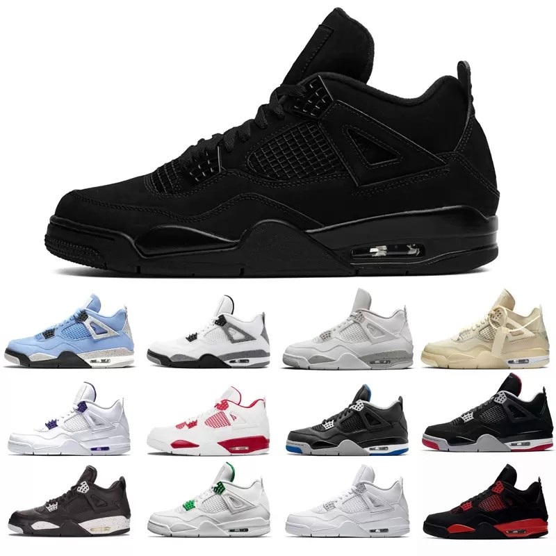 Men 4s Basketball Shoes Black Cat 4 Cactus Jack Oreo Universitys Blue Sneaker Sail Kaws Purple Metallic Bred Tech White Designers Sneakers With B