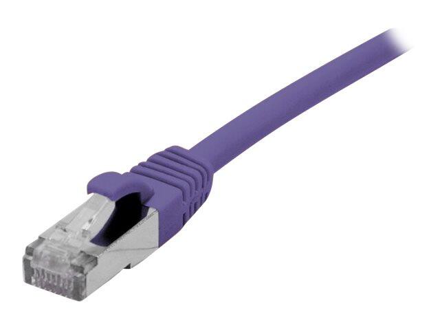 Exertis Connect Patchkabel Cat. 6A, S/FTP (PiMF), halogenfrei, mit Rastnasenschutz, violett, 0,3 m