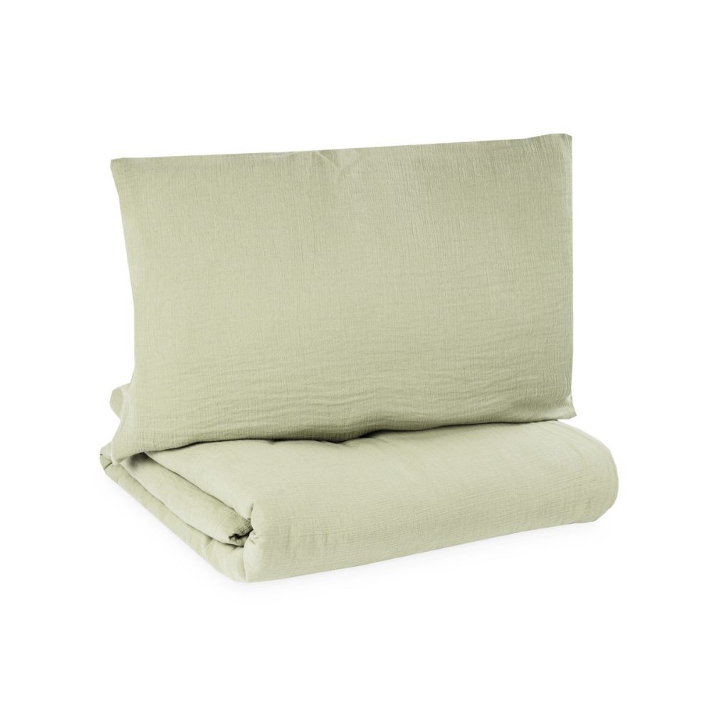 Zöllner Musselin Bettwäsche lime 100x135 cm