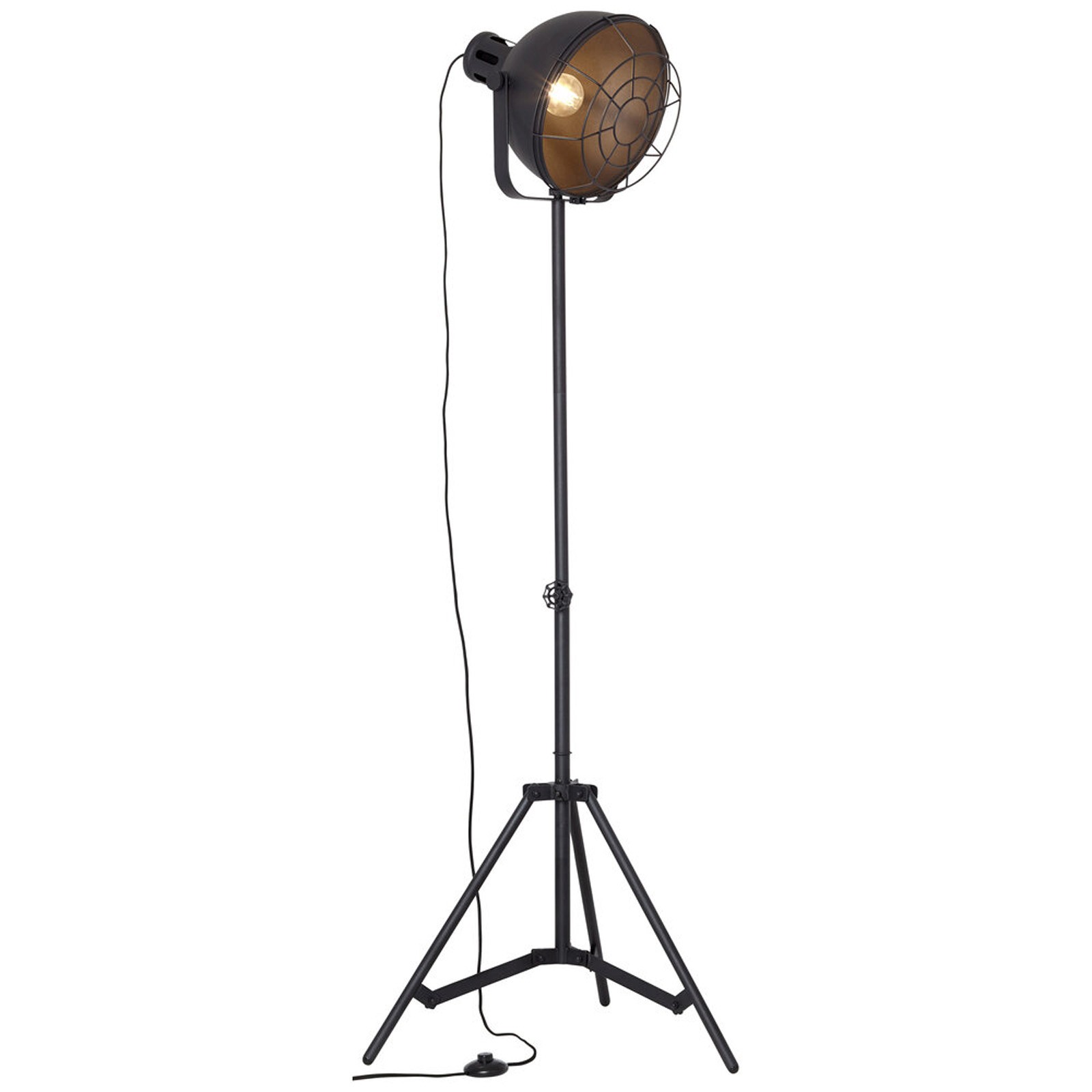 Stehleuchte 166.5 x 39 cm Schwarz Metall Stehlampe Kegel Vintage Industrial Harmonisch