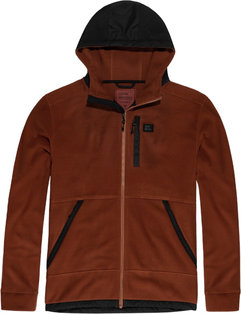 Vintage Industries Vitor Hollow Fibre Fleece Felpa con cappuccio con zip, arancione, dimensione M per uomo