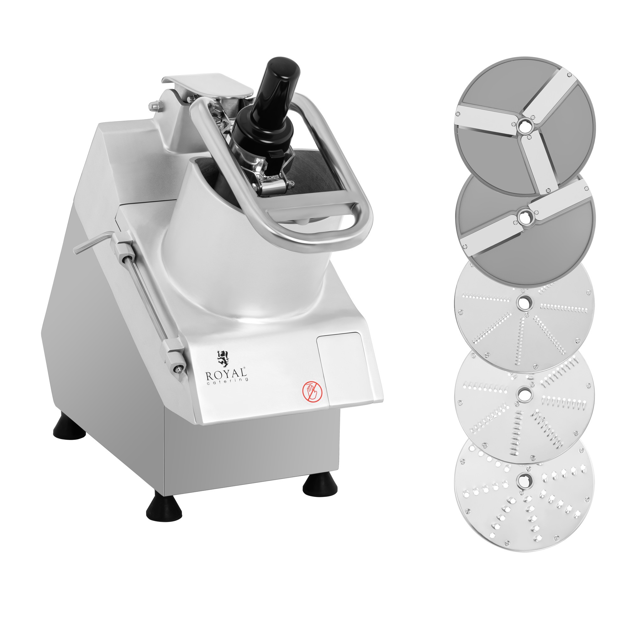 Royal Catering Gemüseschneider elektrisch - 750 W - 5 Messerscheiben - Ø 205 mm