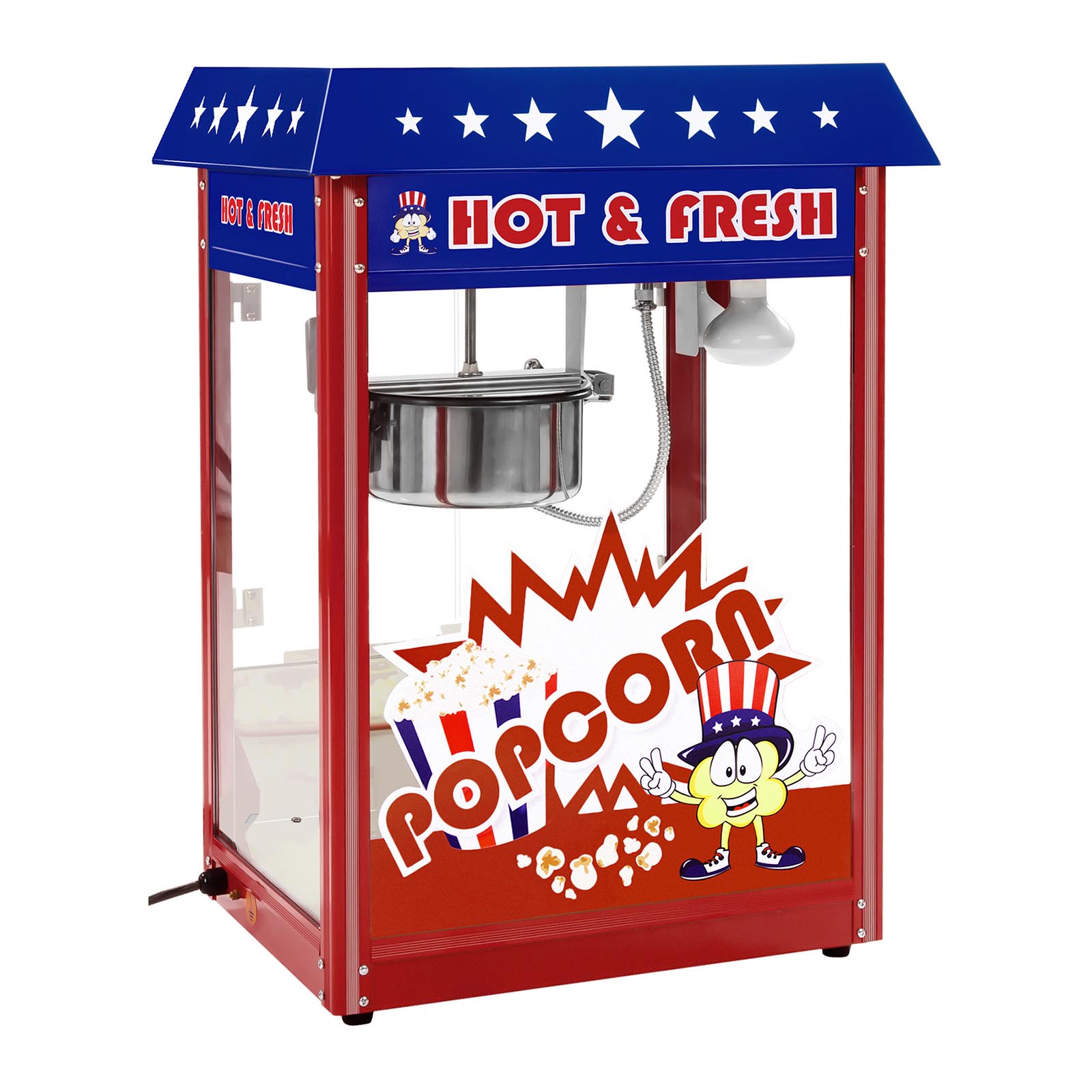 Popcornmaschine - 1500 W - 5 kg/h - USA-Design - rot - Royal Catering