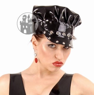 Latex Mütze mit Ziernieten