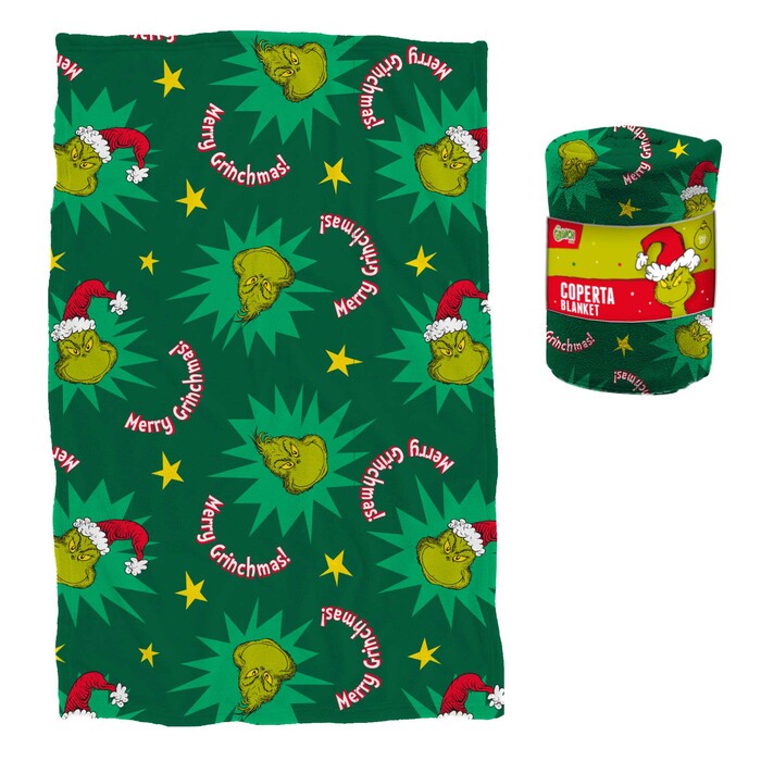Decke Grinch 90 x 140 cm bunt