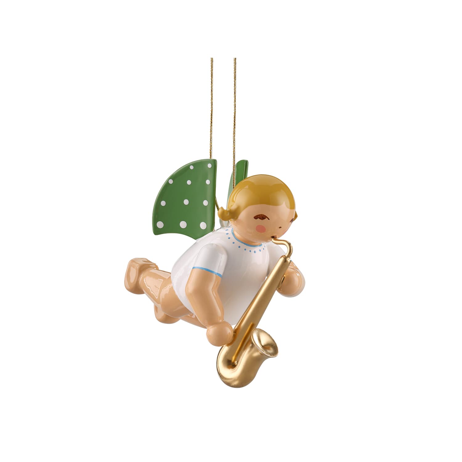 Engel mit Saxophon, schwebend