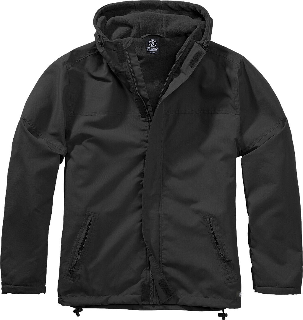 Brandit Windbreaker Frontzip Jakke, sort, størrelse L til mand