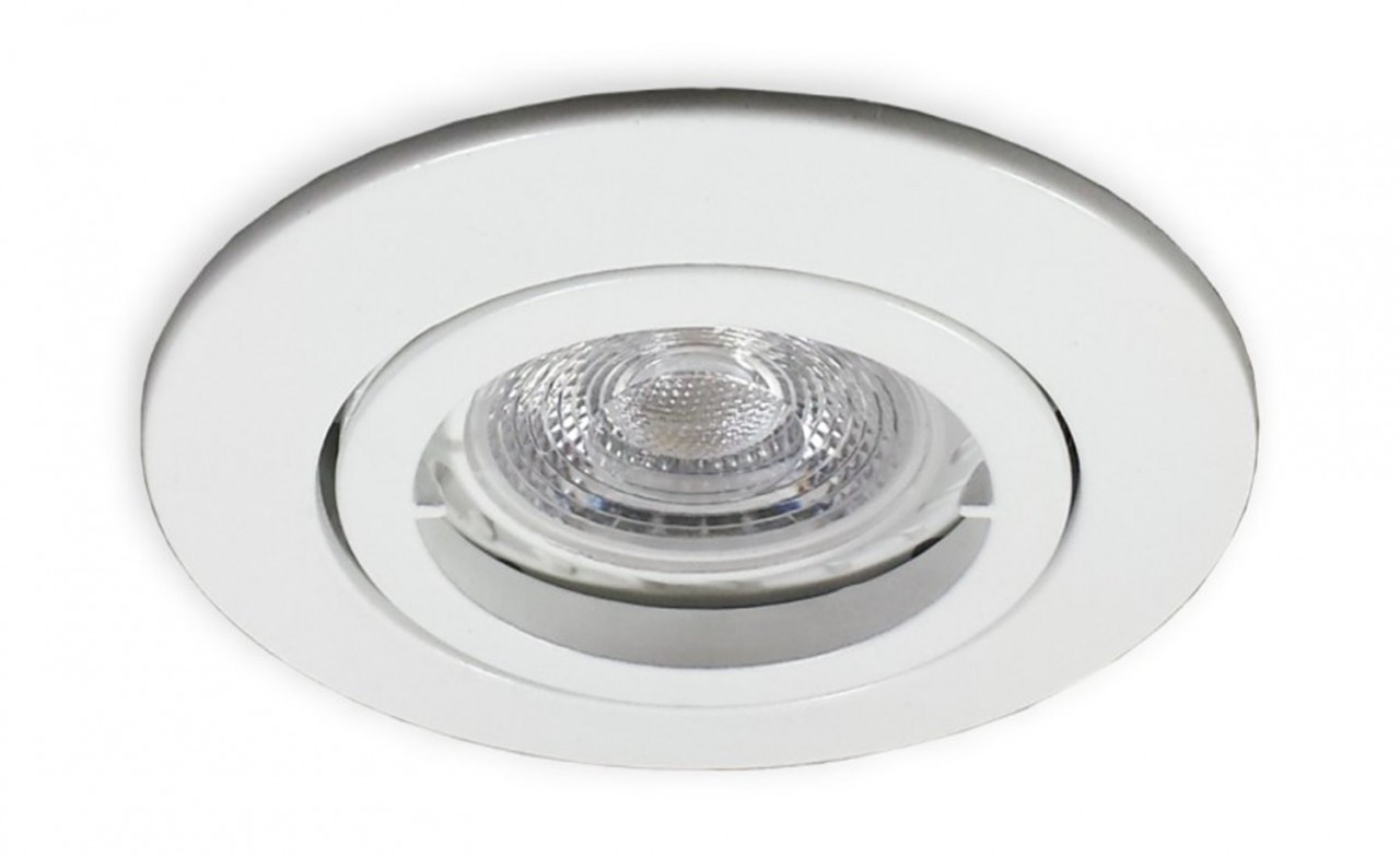 LED Einbaustrahler GU10 230V f�r 68 mm Lochbohrung weiss 5,5W warmwei�