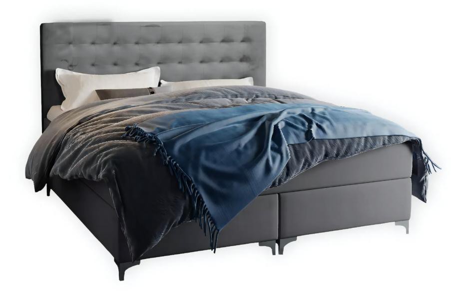 Schlafzimmer Doppelbett 180сm Matratze Grau Bett moderner Stil Holz