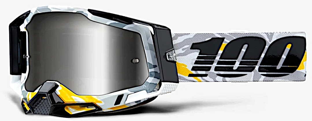 100% Racecraft II Korb Lunettes de motocross, noir-gris-vert-brun pour Hommes