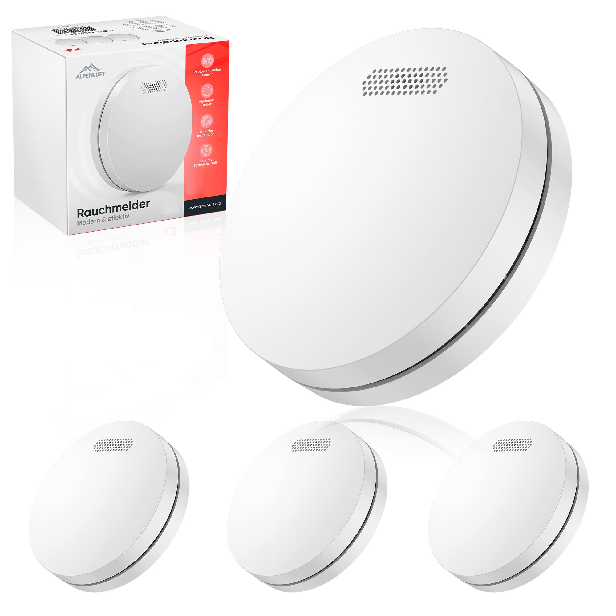ALPENLUFT Rauchmelder Standalone 3er Set
